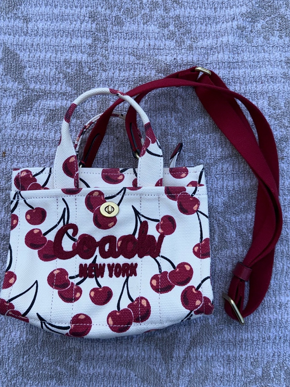 Coach Cherry Print Cargo Tote Canvas Mini